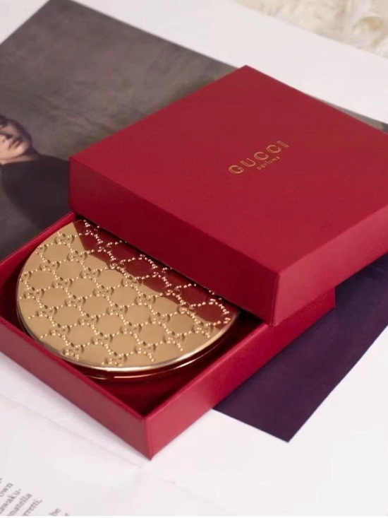 Gucci Gold Embossed Compact Mirror in Red Box main image 5